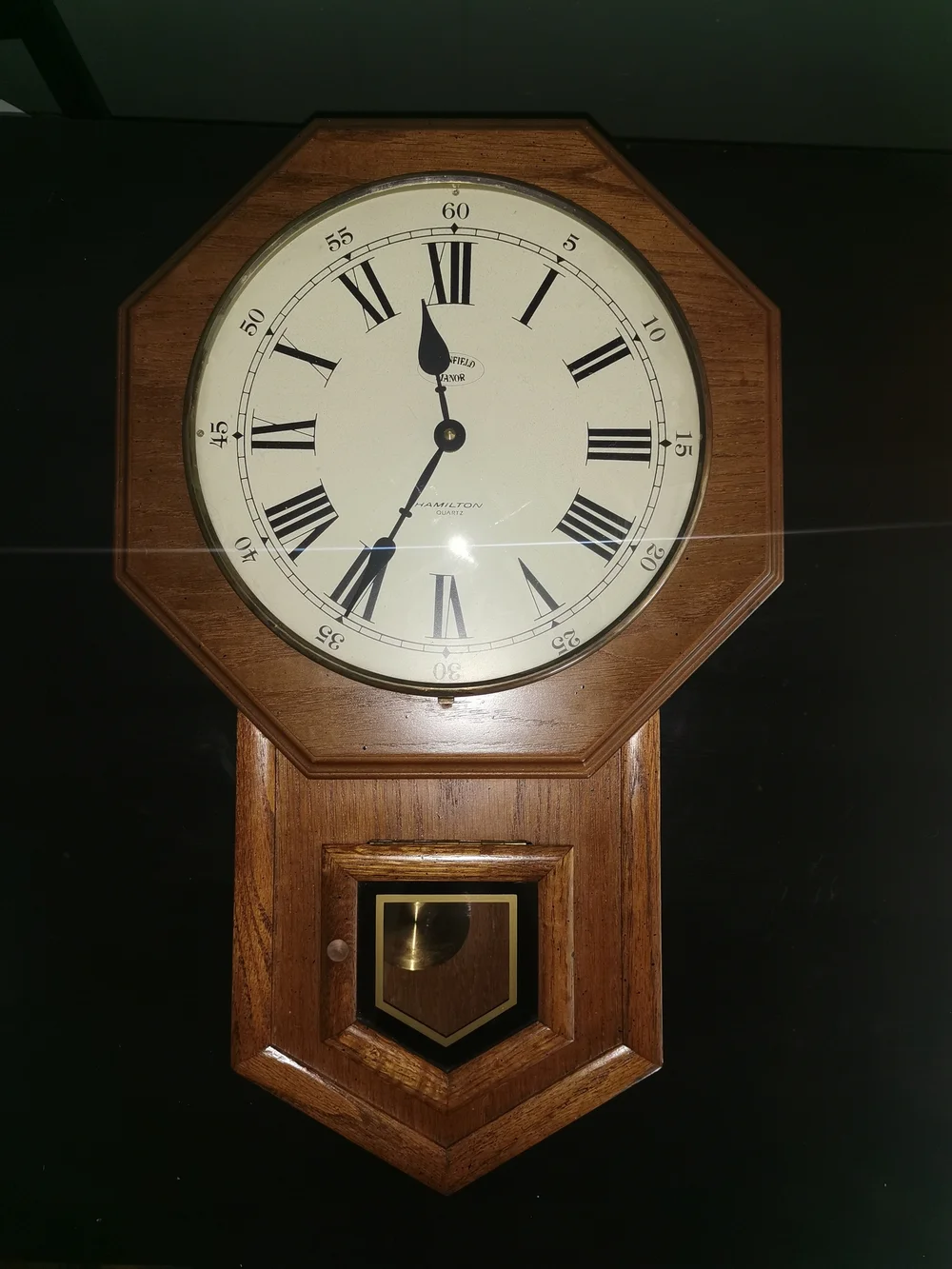 Vintage Hamilton Headmaster Wall Clock Wood Westminster Chime (Working)